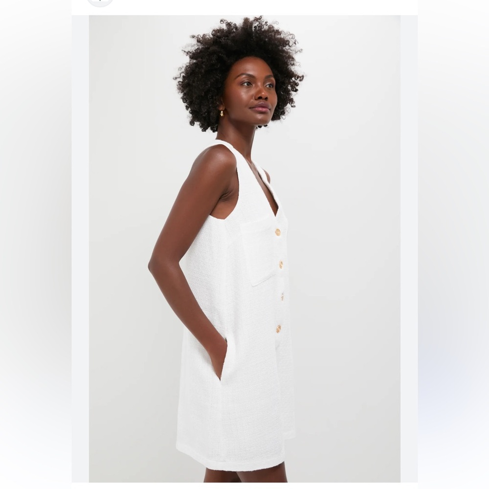 NWT Tuckernuck  White Textured Myla Romper size Medium NWT - Picture 12 of 13